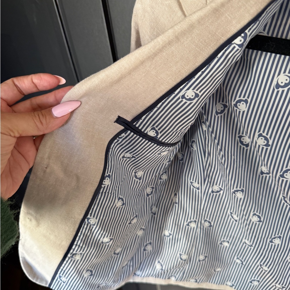 Appaman Beige Blazer with Striped Lining - Picture 6 of 10
